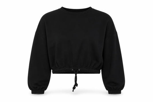 Front view of Primark women’s black pullover sweatshirt, size XS