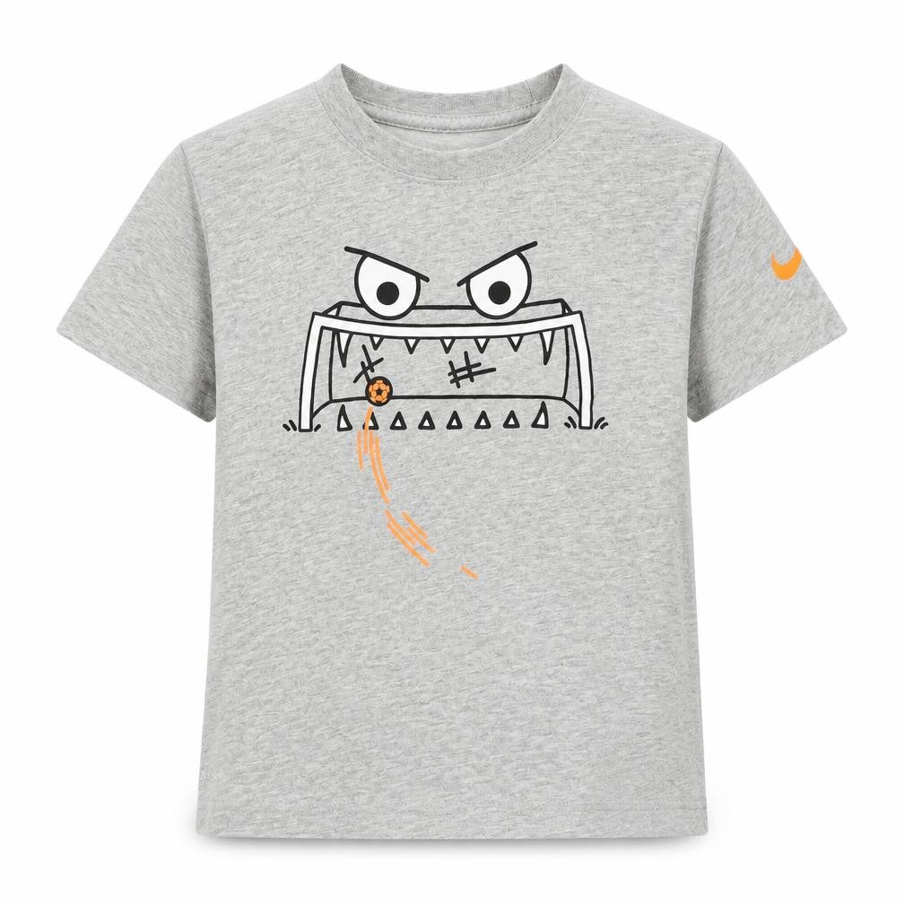 Front view of Denim & Co. boys’ grey basic t-shirt, size 3-4, years
