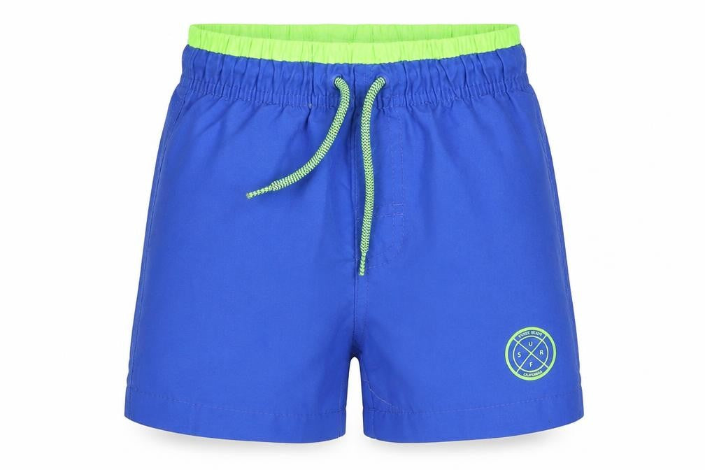 Front view of Rebel boys’ blue bermuda shorts, size 2-3, years