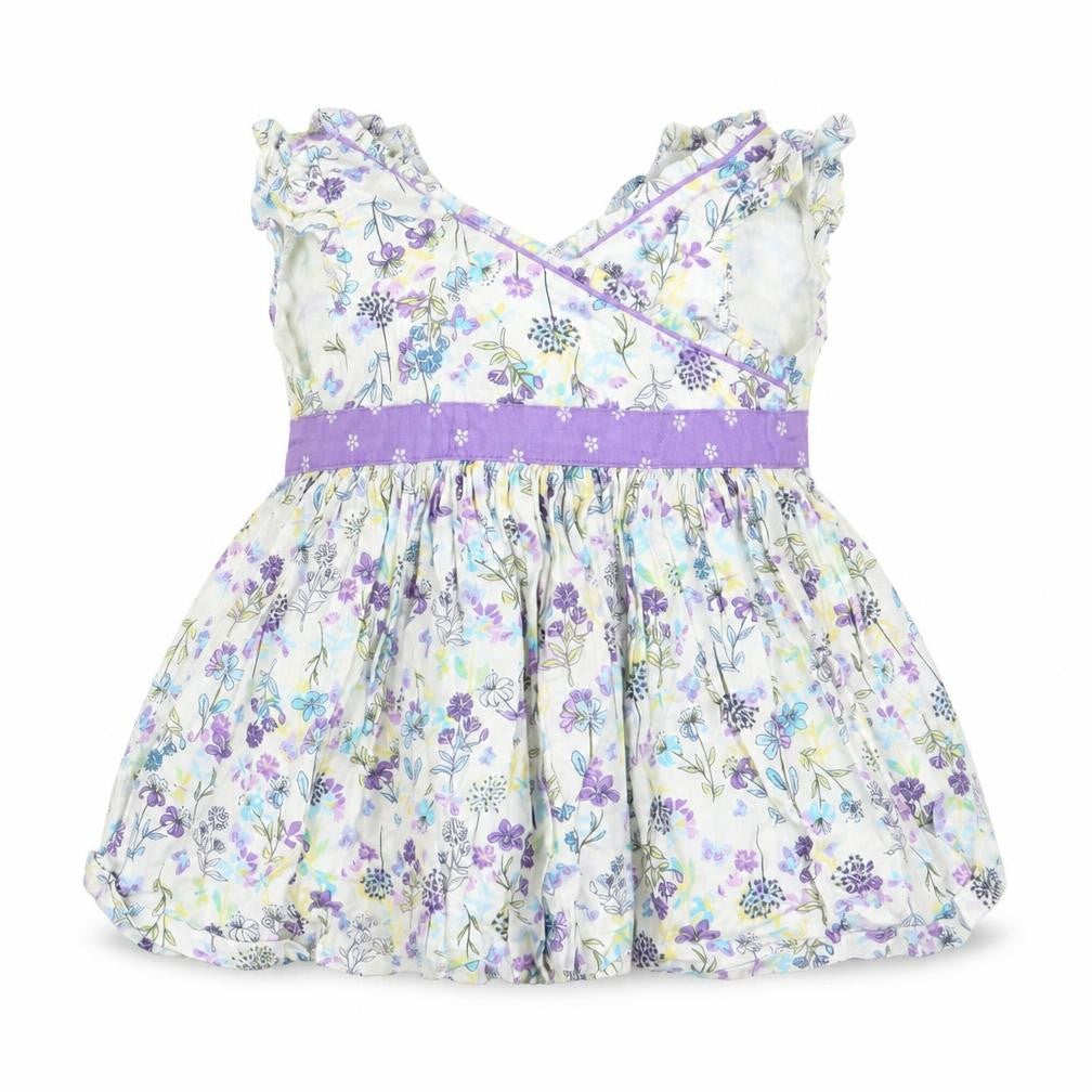 Pumpkin Patch Girls Purple Floral  T-Shirt Dress  Size 3-6 Months