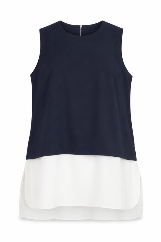 Front view of Atmosphere women’s blue basic blouse, size UK 12