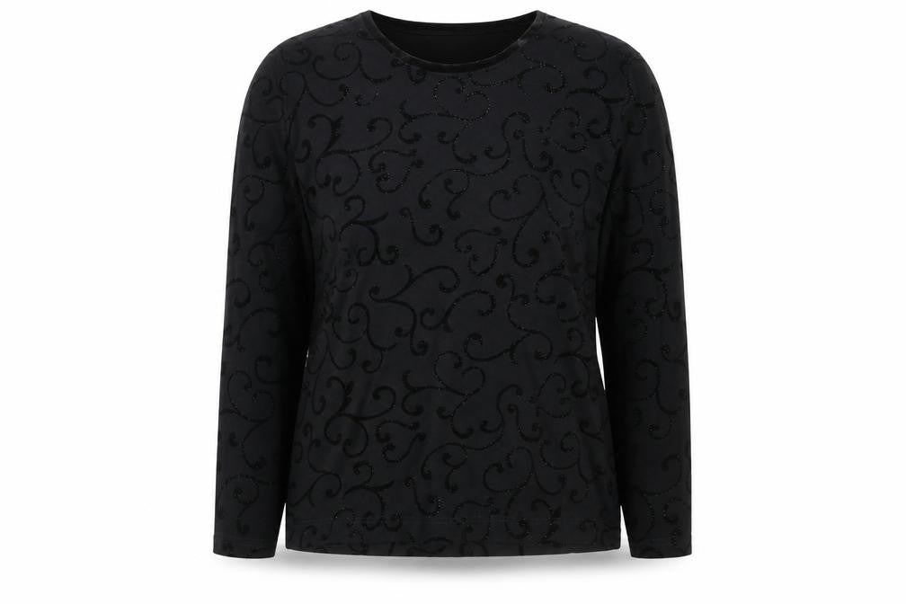 Front view of GolleHaug women’s black pullover sweatshirt, size UK 10