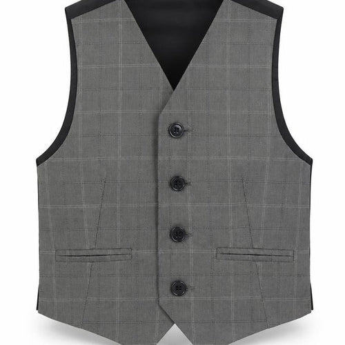 Duck & Dodge Boys Grey Plaid  Jacket Waistcoat Size 4 Years