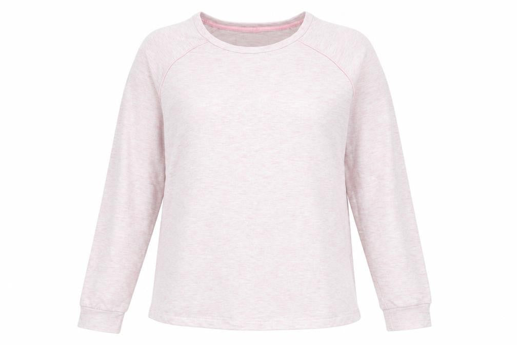 Front view of F&F women’s pink pullover sweatshirt, size S