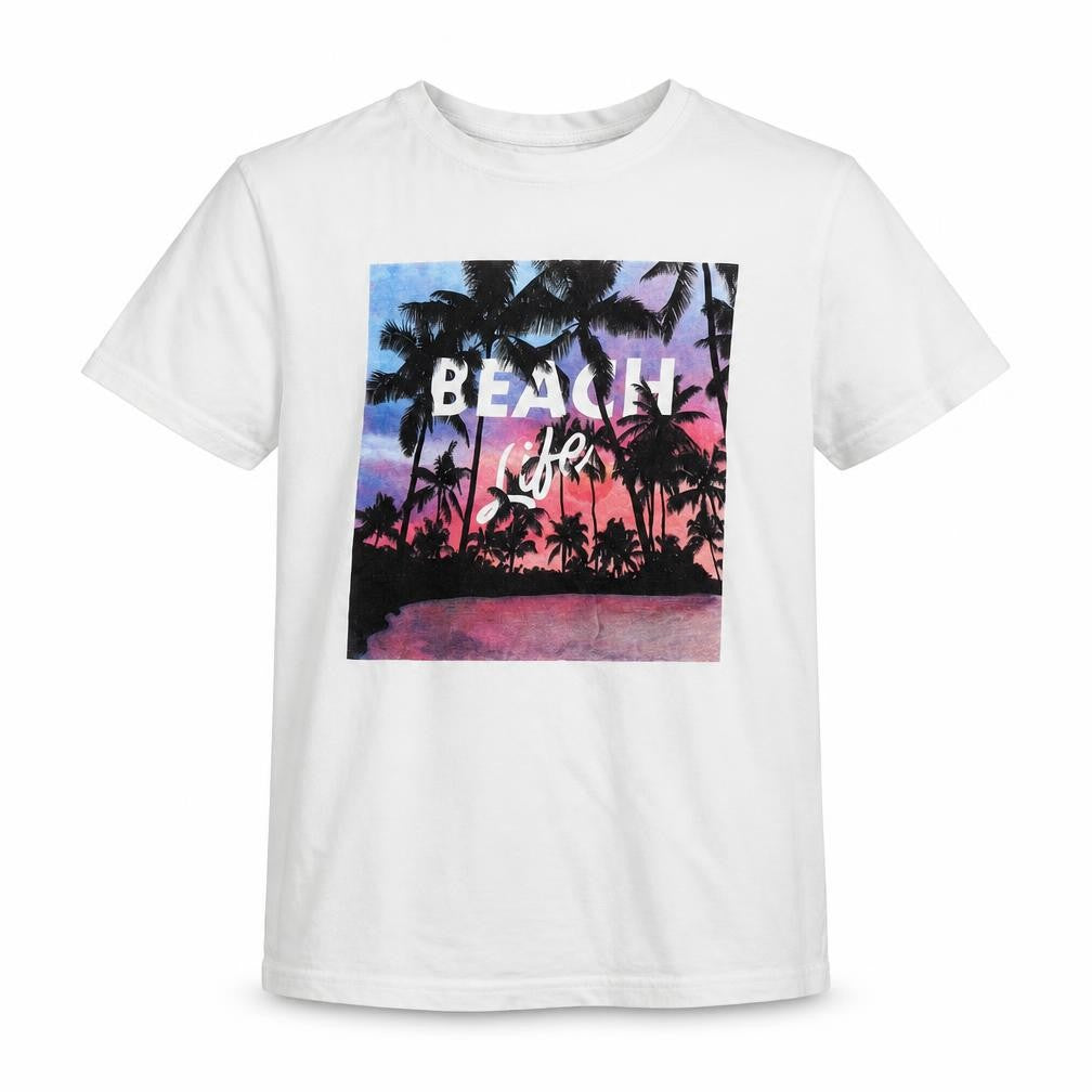 Front view of Primark boys’ white basic t-shirt, size 10-11, years