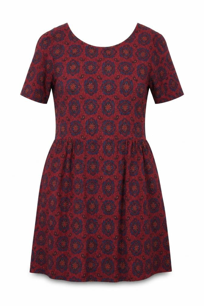Staring at Stars Womens Purple Batik  Skater Dress  Size XS