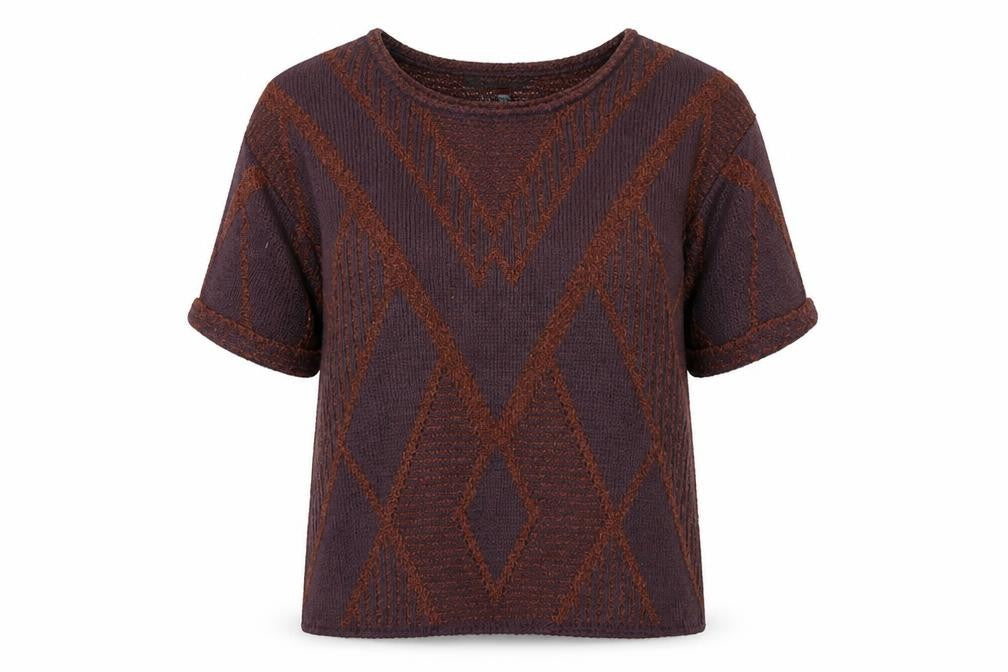 Front view of Limited Collection women’s purple basic t-shirt, size L
