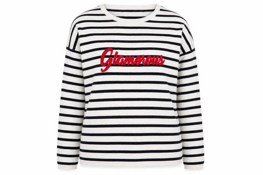 Front view of ESMARA women’s multicoloured striped jumper, size UK 12