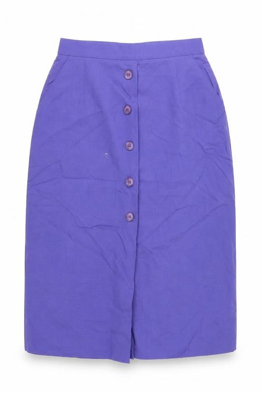 Front view of Richards women’s purple flare skirt, size UK 12