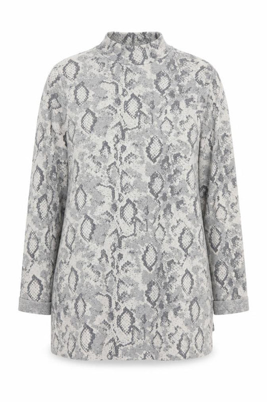 Front view of F&F women’s multicoloured geometric jumper, size UK 14