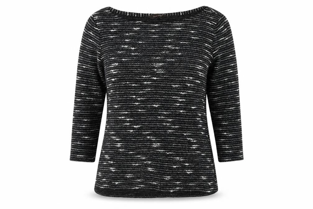 Phase Eight Womens Black Striped  Pullover Jumper Size 12