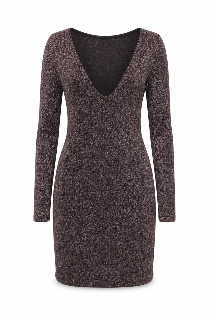 Front view of H&M women’s pink wrap dress, size UK 4