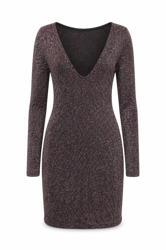 Front view of H&M women’s pink wrap dress, size UK 4