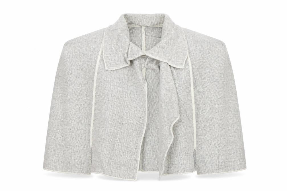 Front view of George women’s grey wrap jumper, size S, - poncho