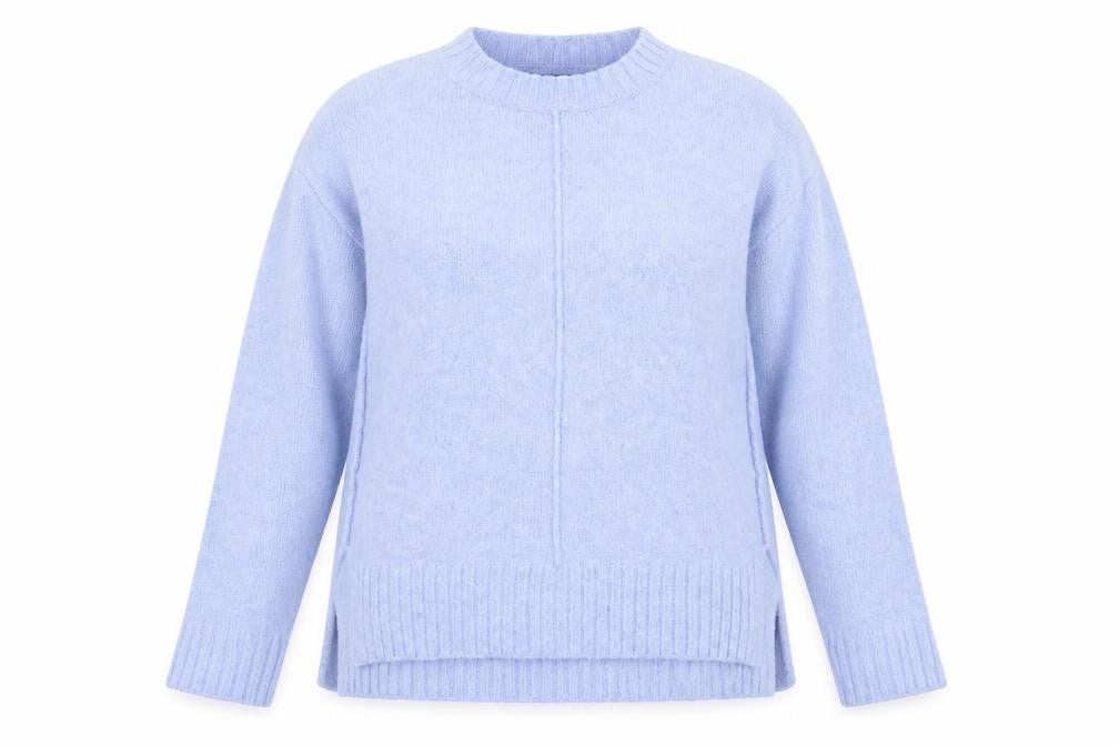 Front view of Marks & Spencer women’s blue jumper, size M