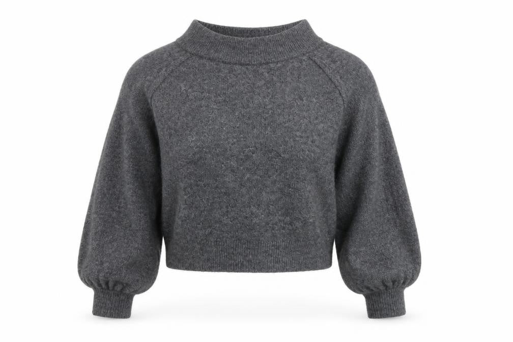 Front view of H&M women’s grey jumper, size S