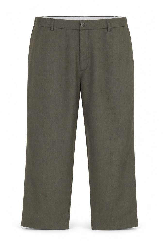 Front view of Skopes men’s green trousers, size 42, 25-inch leg