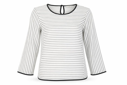 Front view of Vero Moda women’s white striped basic blouse, size S