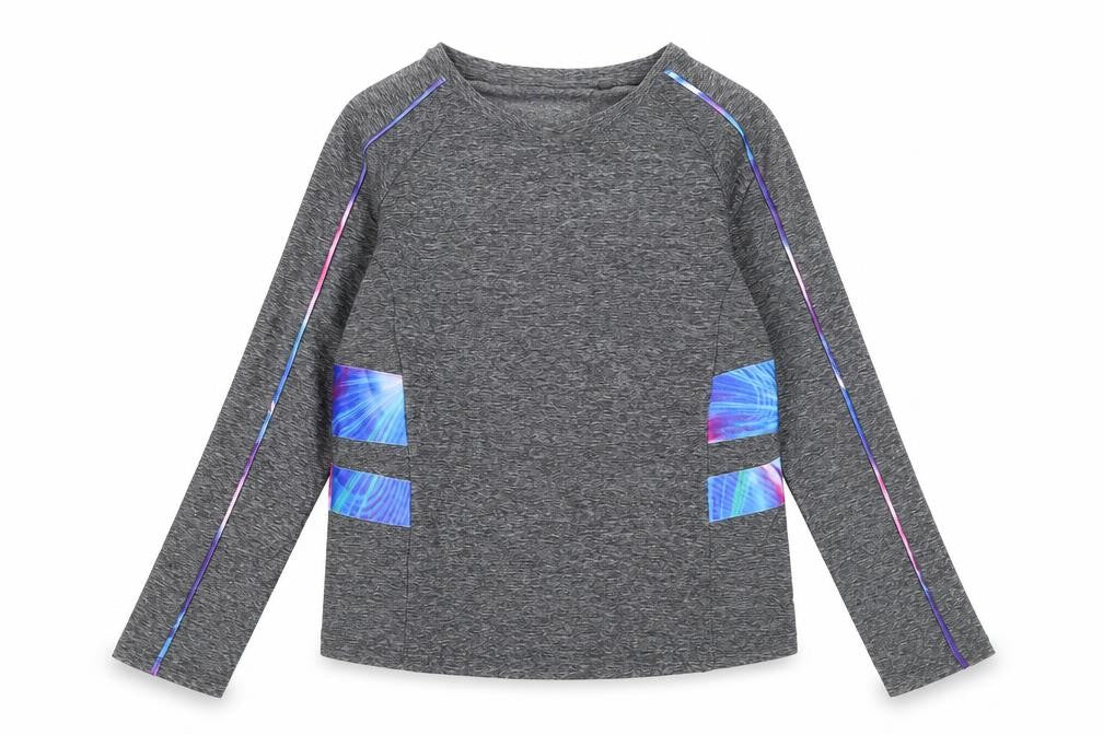 Front view of Next girls’ grey basic t-shirt, size 9, years - active wear