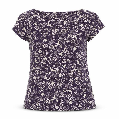 Dorothy Perkins Womens Purple Floral  Basic T-Shirt Size XS