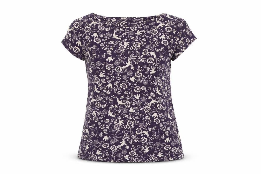 Dorothy Perkins Womens Purple Floral  Basic T-Shirt Size XS