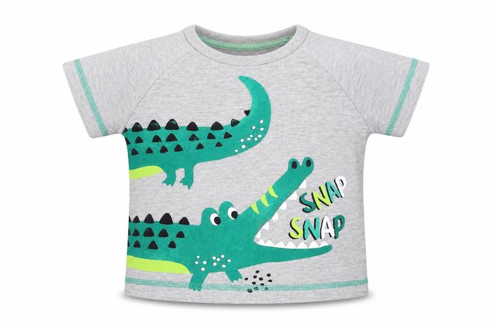 Front view of Matalan Baby Grey Basic T-Shirt, size 9-12, Months
