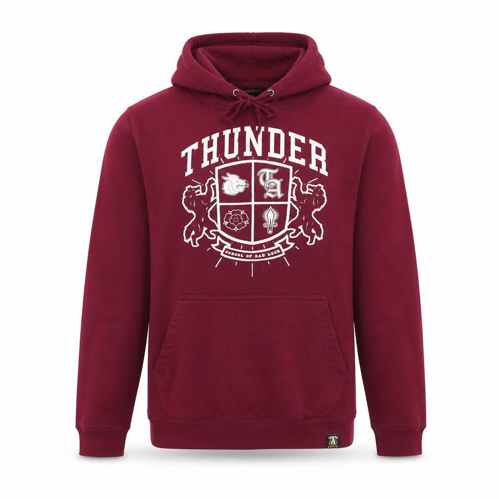 Front view of Thunder Apparel men’s brown pullover hoodie, size S