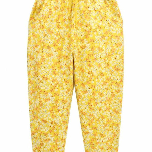 NEXT Girls Yellow Floral  Sweatpants Trousers Size 9 Months