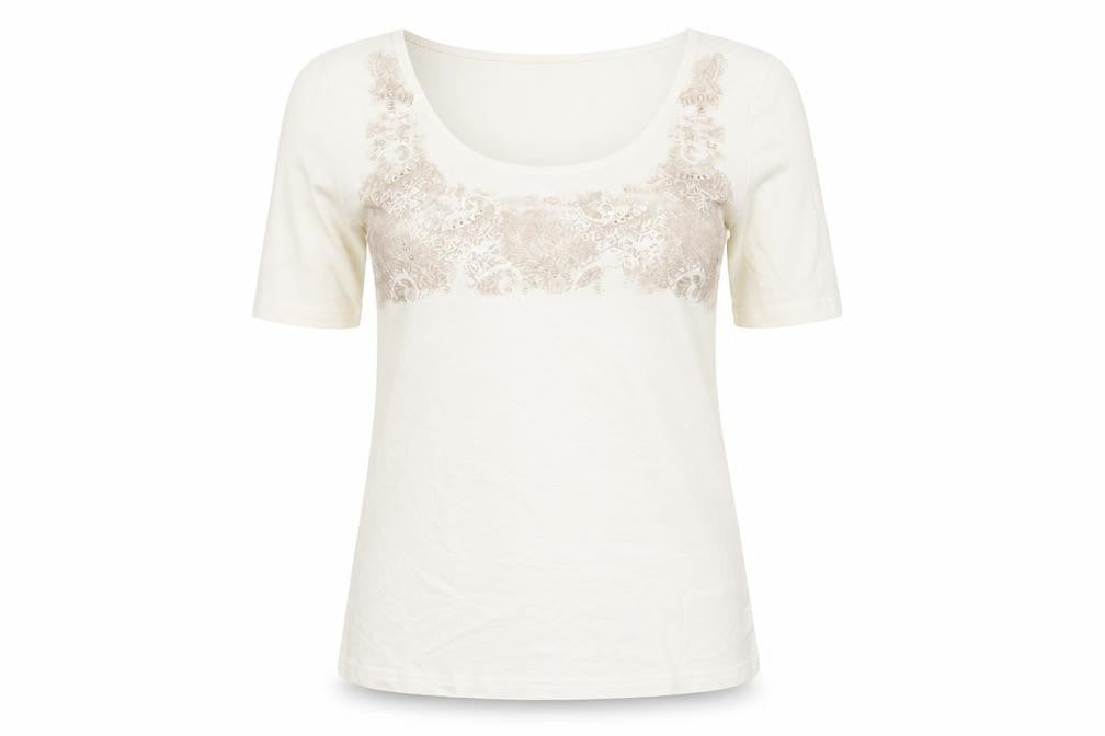 Front view of Hammer women’s ivory floral basic t-shirt, size S