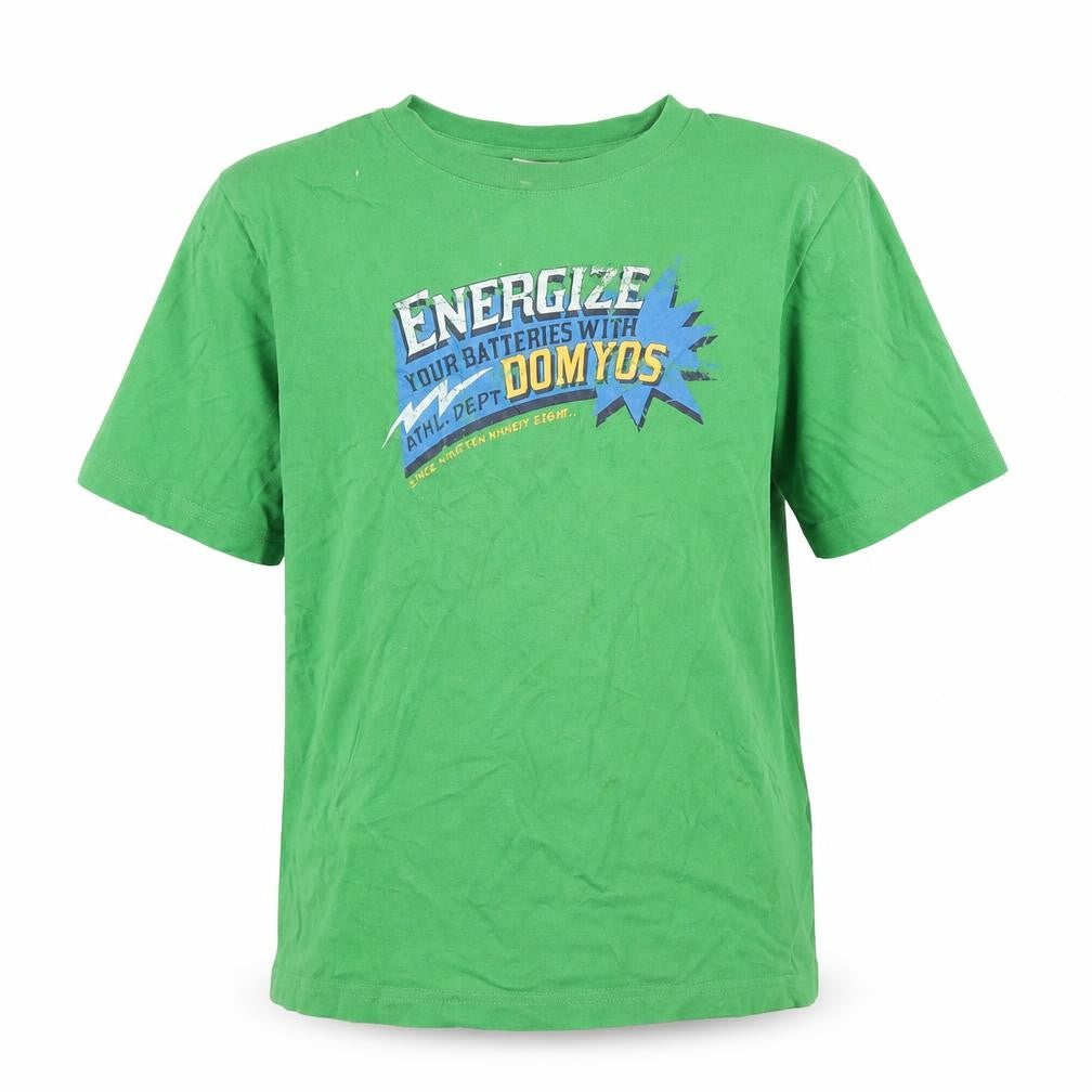 Front view of Domyos boys’ green basic t-shirt, size 12, years