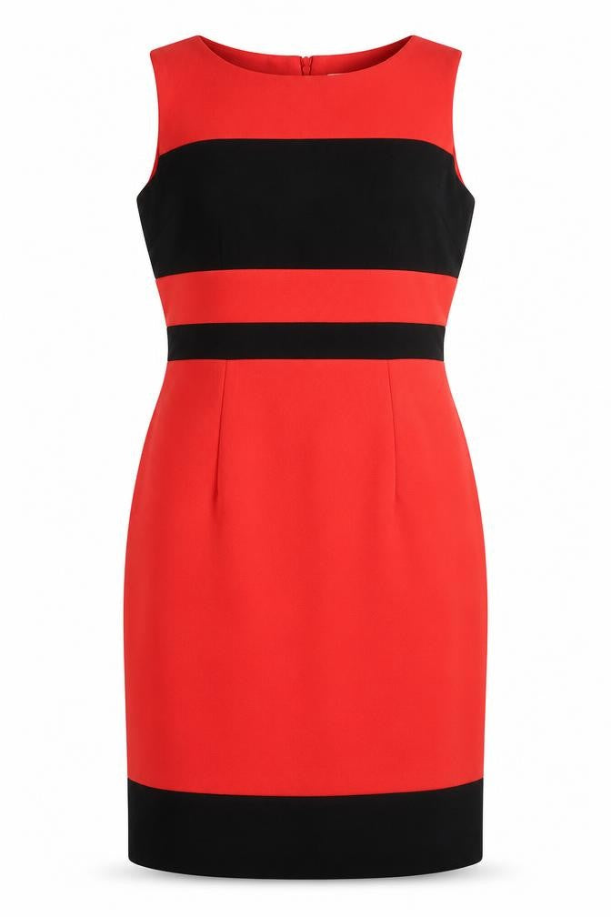 Front view of Marks & Spencer women’s orange a-line, size UK 10