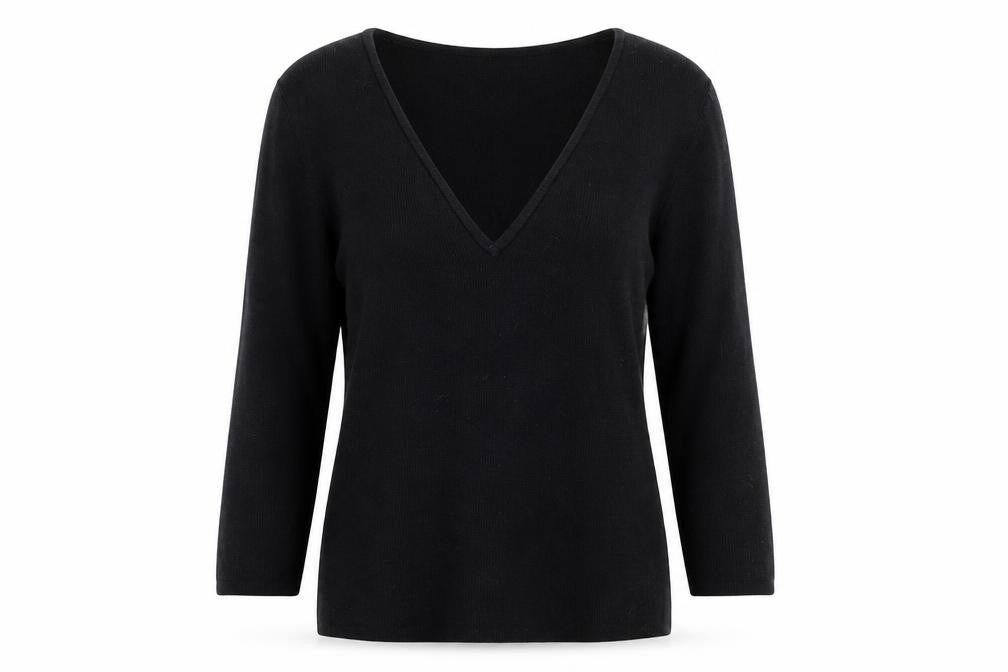 Front view of Kaleidoscope women’s black jumper, size UK 12