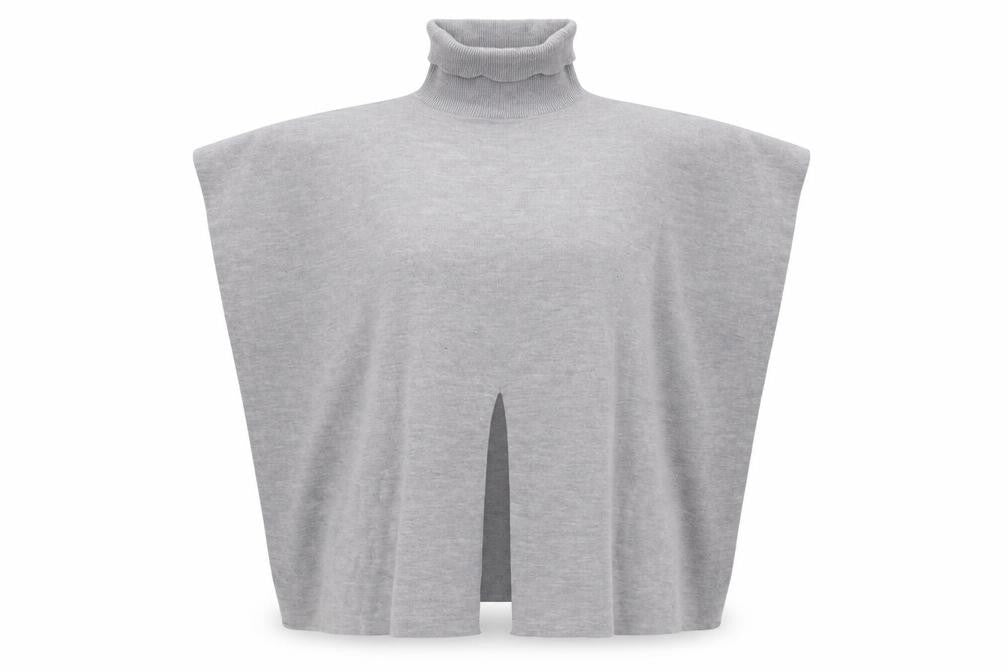 Front view of F&F women’s grey knit pullover sweatshirt one size