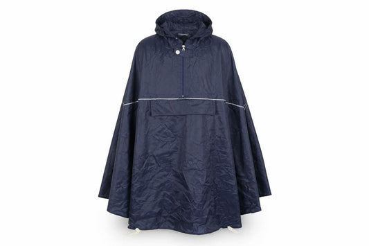 Front view of Crivit men’s blue rain coat coat, size S
