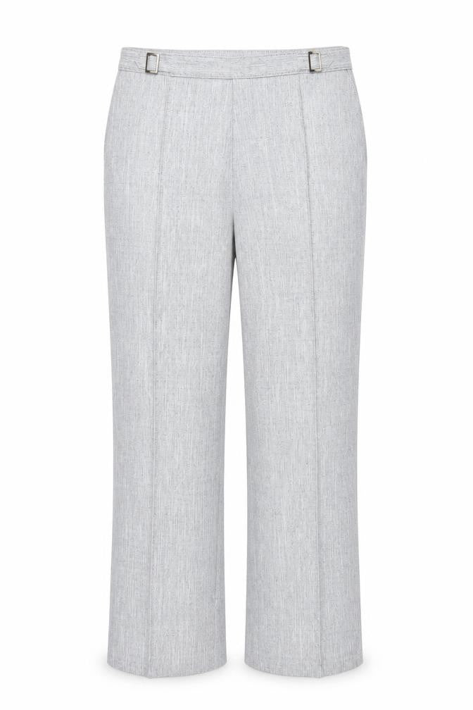Front view of Marks & Spencer women’s grey trousers, size UK 14, 26-inch leg