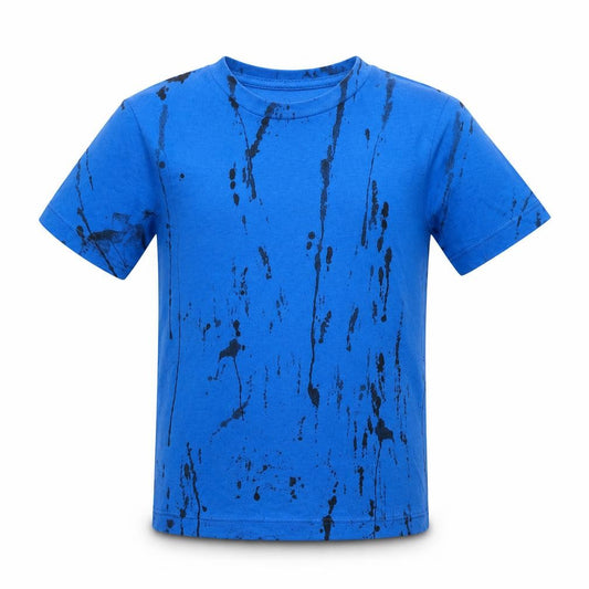 Front view of United Colors of Benetton girls’ blue geometric basic polo, size 6-7, years - asymetric