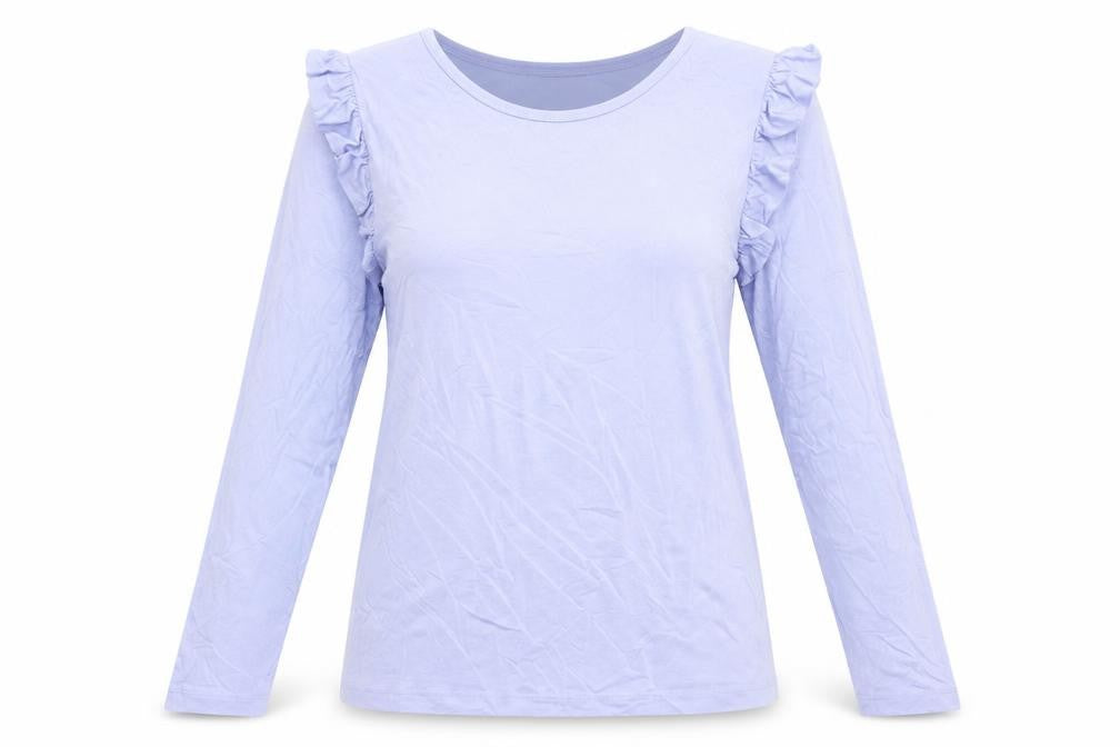 Front view of Atmosphere women’s purple tunic t-shirt, size UK 8