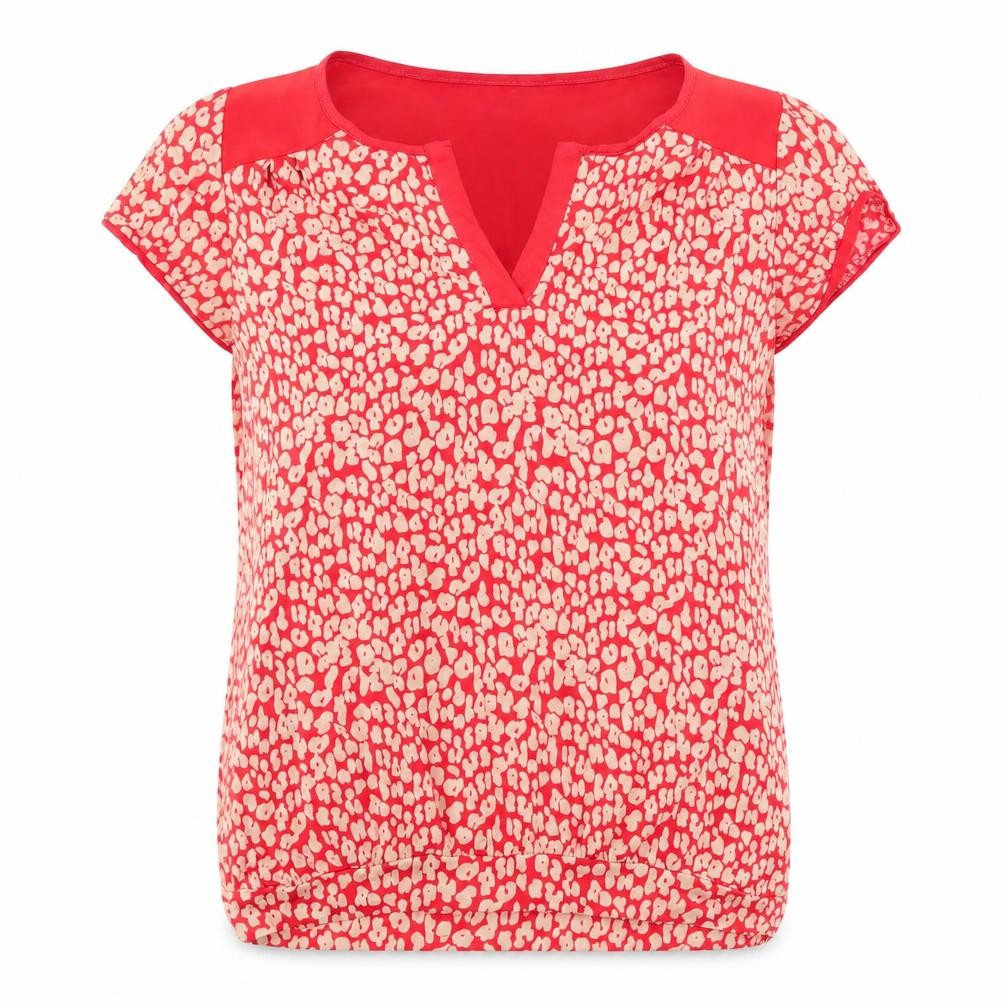 Front view of Next women’s orange animal print tunic t-shirt, size UK 6