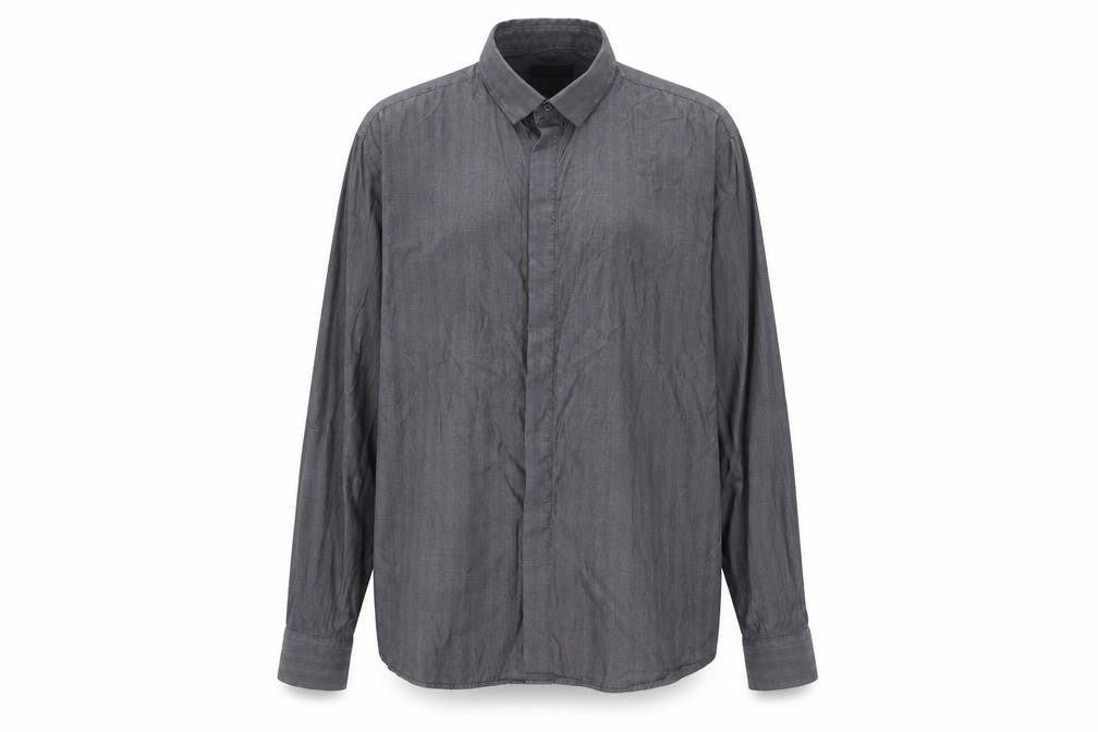 Cotton Womens Black   Basic Button-Up Size L