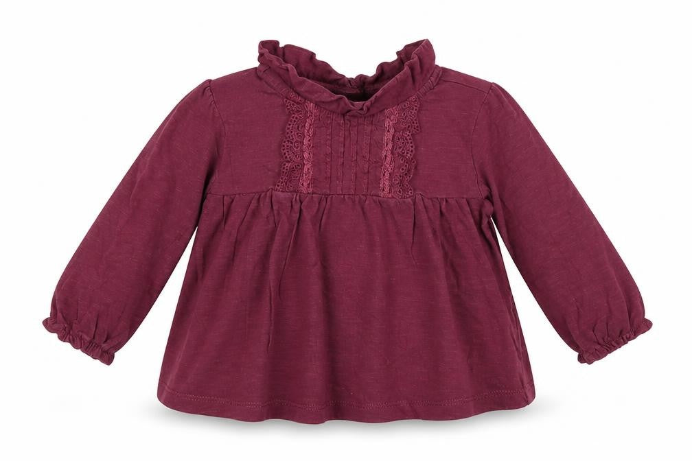 Front view of Next girls’ purple basic t-shirt, size 6-9, months