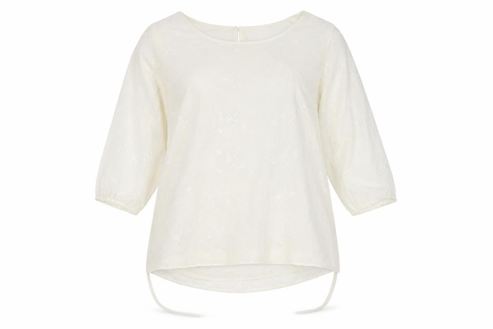 Front view of Wardrobe women’s white floral basic blouse, size UK 12