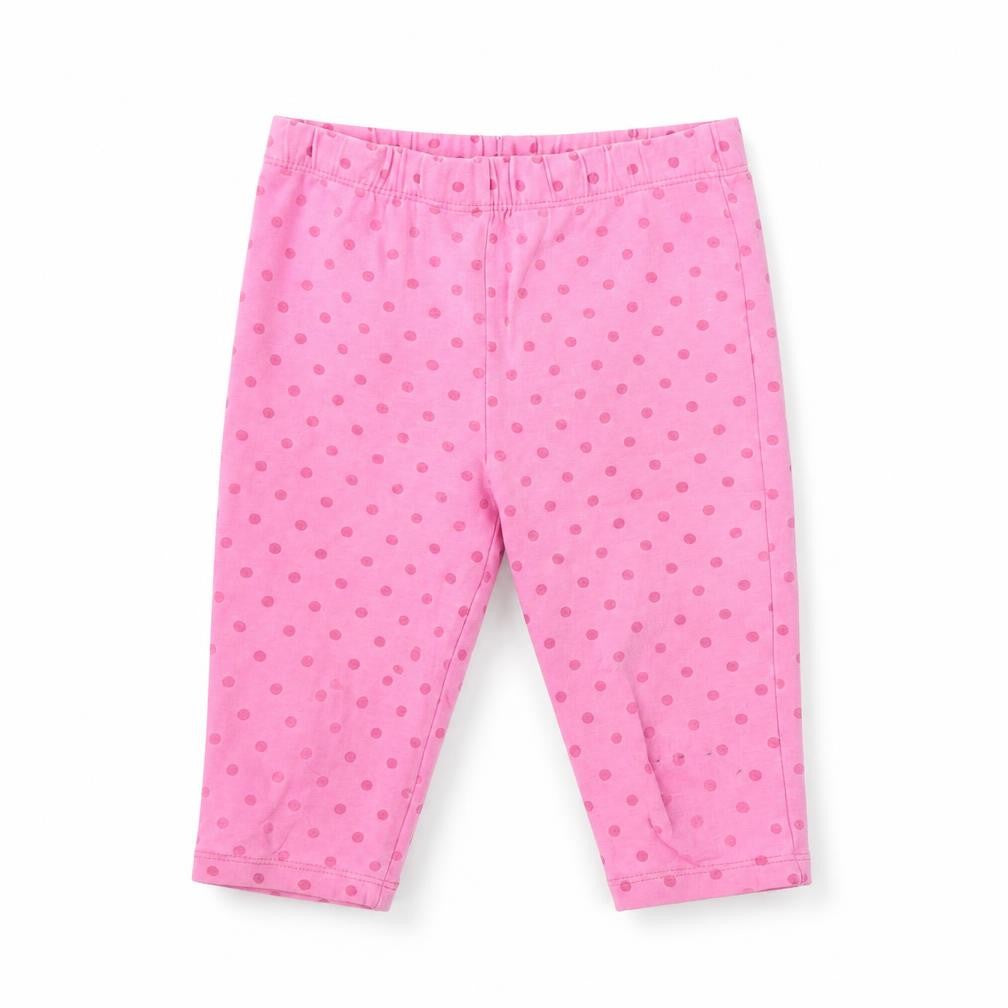 Front view of Tu girls’ pink spotted jogger trousers, size 3, years