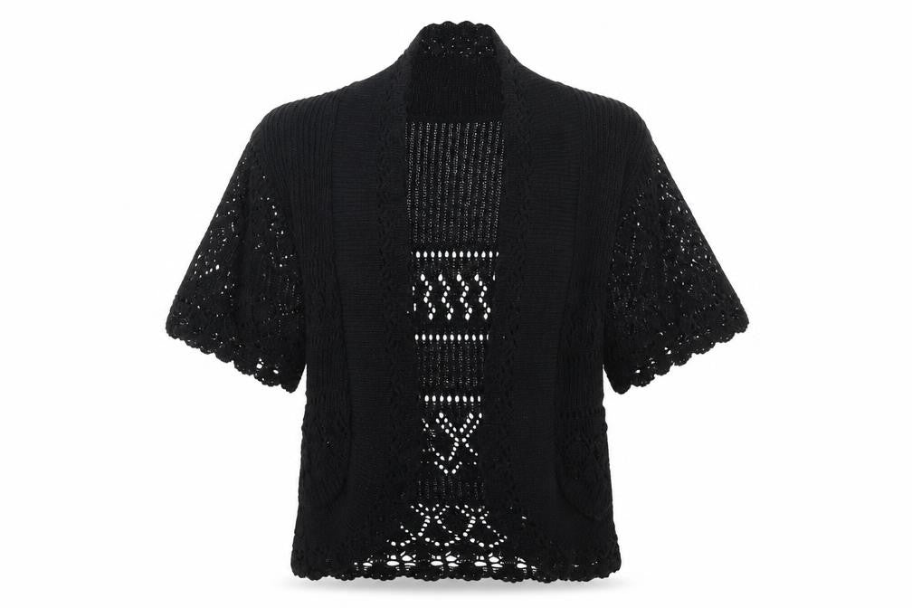I Love Pulse Womens Black  Knit Cape Jumper Size S