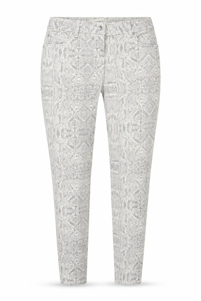 M-17 Womens Grey Animal Print Denim Skinny Jeans Size 14 L28 in