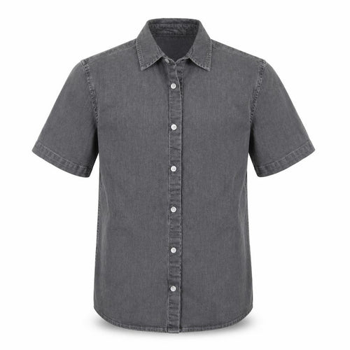Topman Mens Grey  Denim  Button-Up Size S