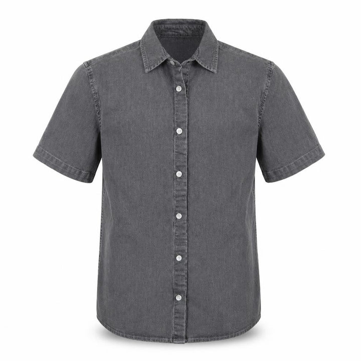 Topman Mens Grey Denim Button-Up Size S