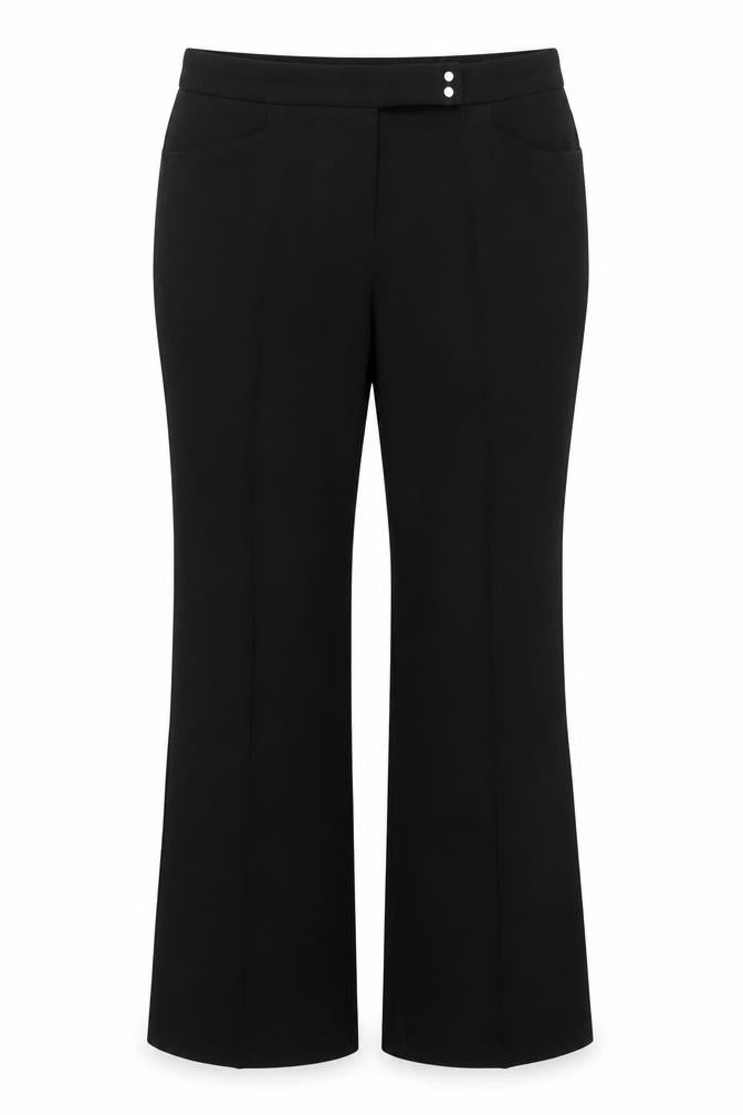 Front view of Marks & Spencer women’s black trousers, size UK 14, 30-inch leg