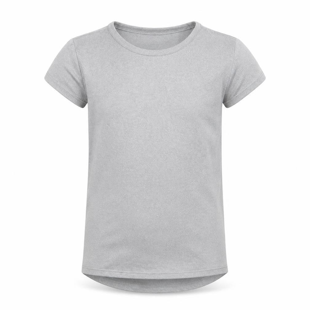 Front view of 32 Degrees girls’ grey basic t-shirt, size 9-10, years