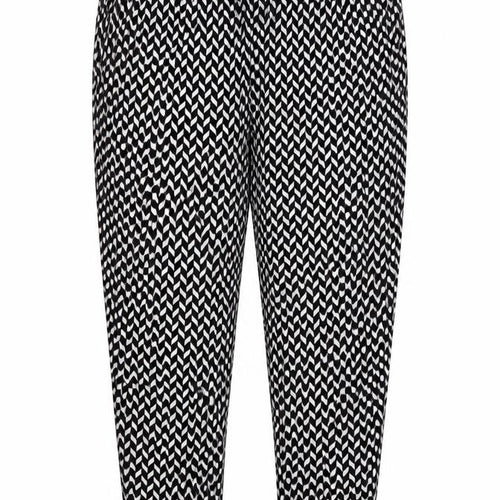 Blue Chameleon Womens Black Geometric  Trousers  Size 16 L26 in