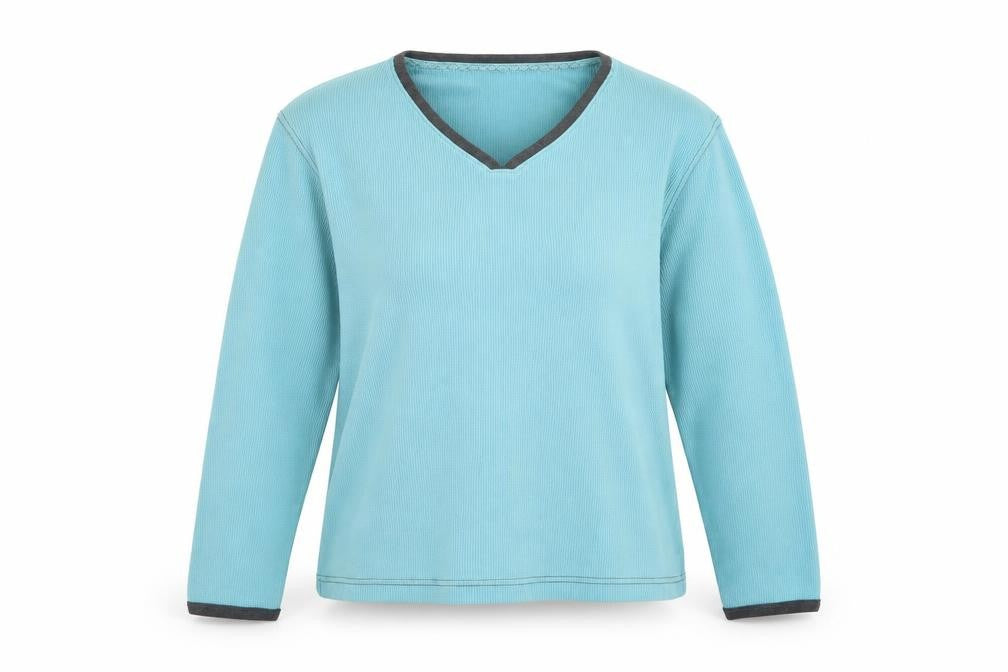 Front view of Blast women’s blue knit jumper, size M